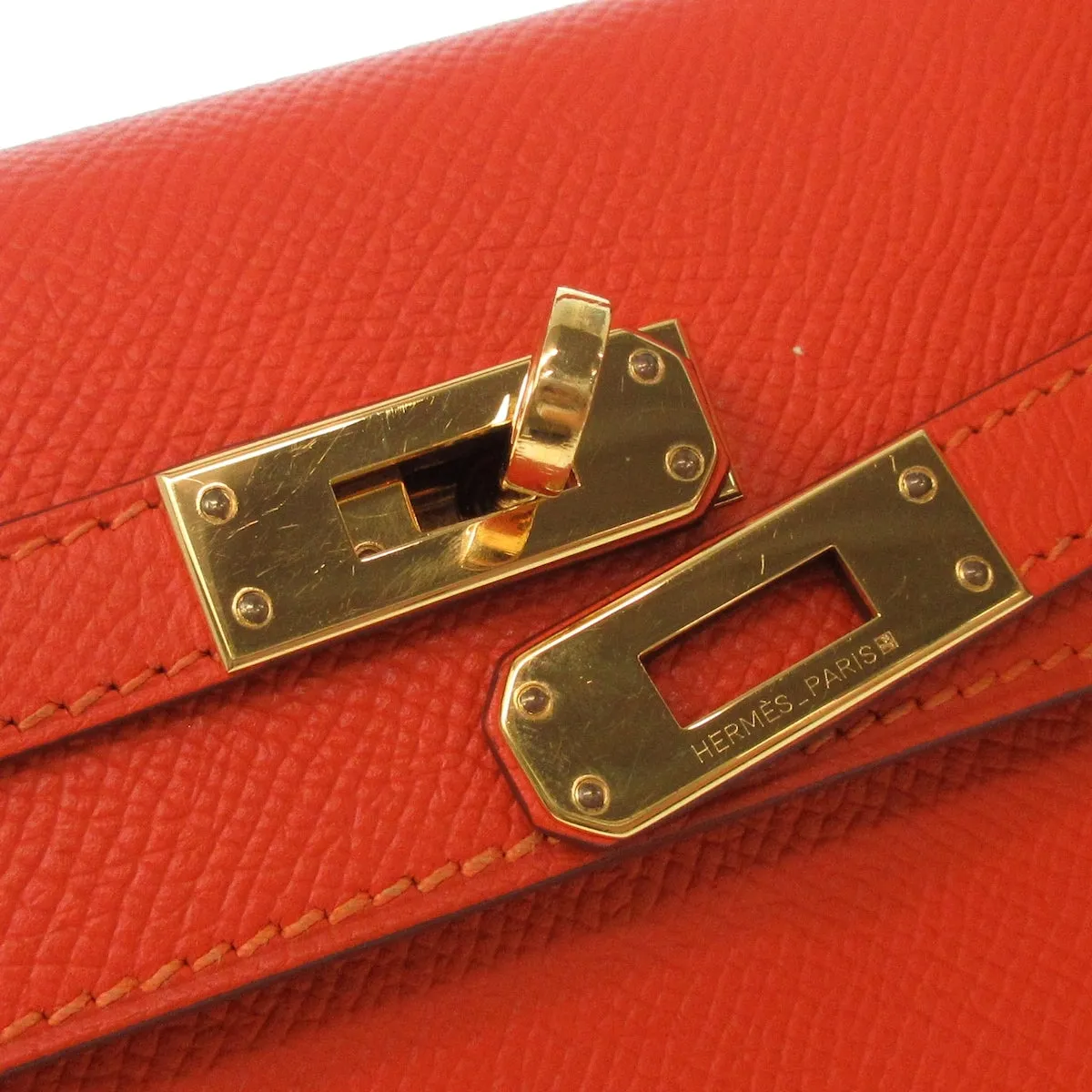 Hermès Kelly 25 Sellier, Orange Poppy GHW