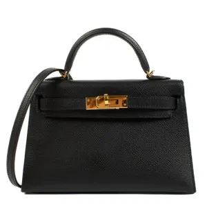 Hermès Mini Kelly, Black Gold Hardware