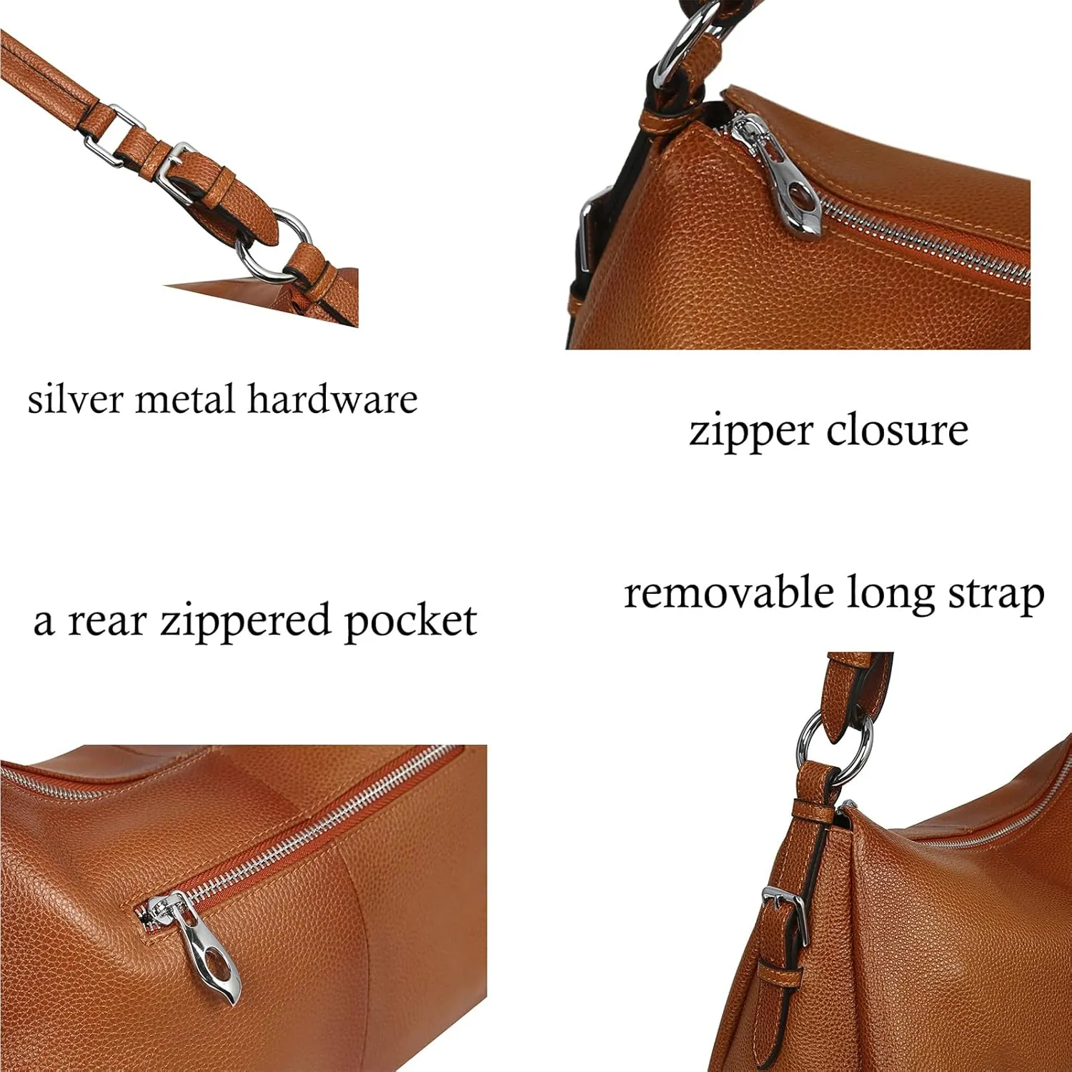 HESHE Leather Purses and Handbags Hobo Shoulder Bags Tote Bag Crossbody Purse Ladies Designer Satchel Bags