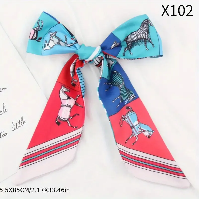 HORSE DESIGN SATIN TWILLY