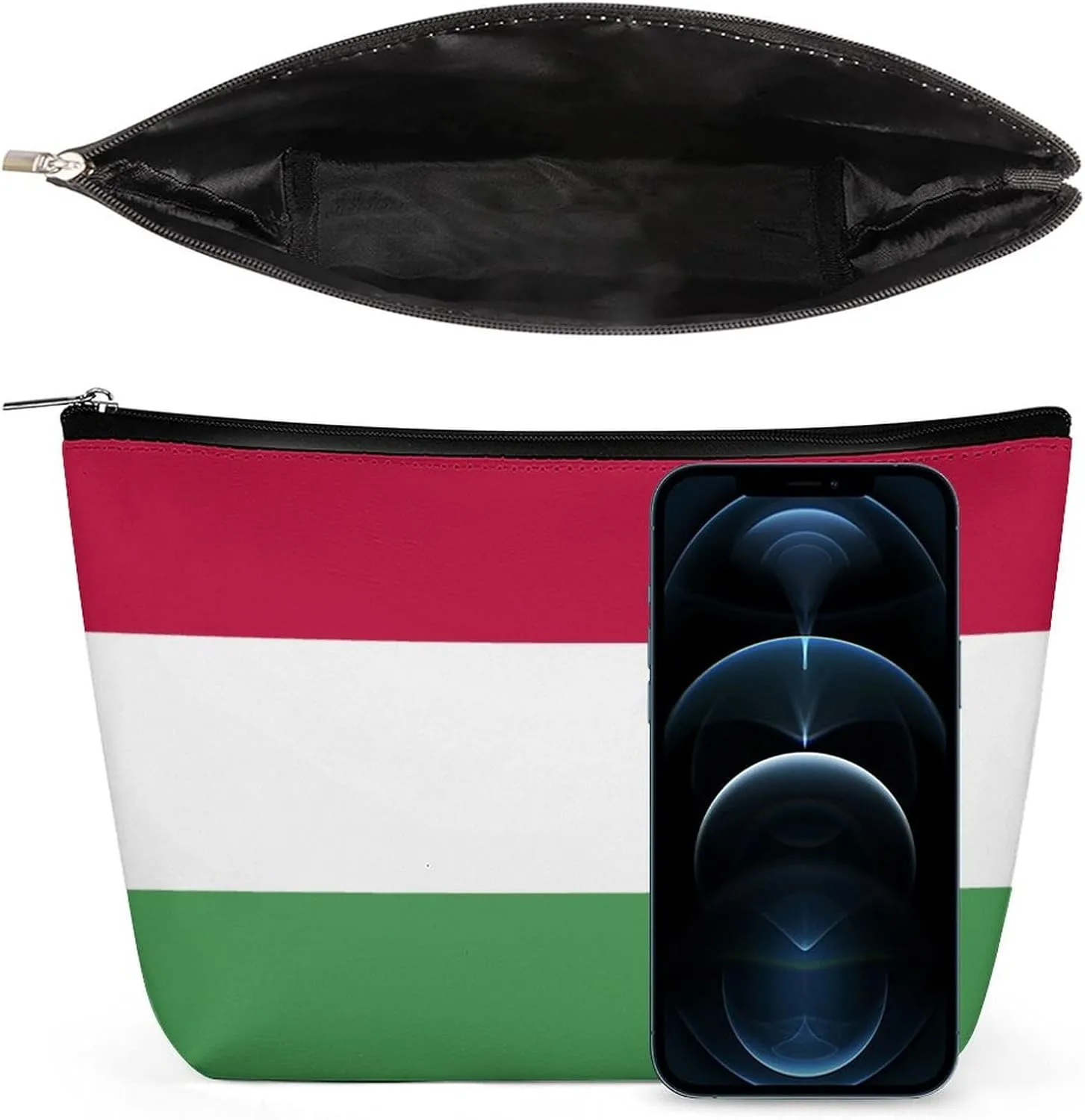 Hungary Flag Portable Makeup Organizer for Travel Cosmetic Bag for Purse