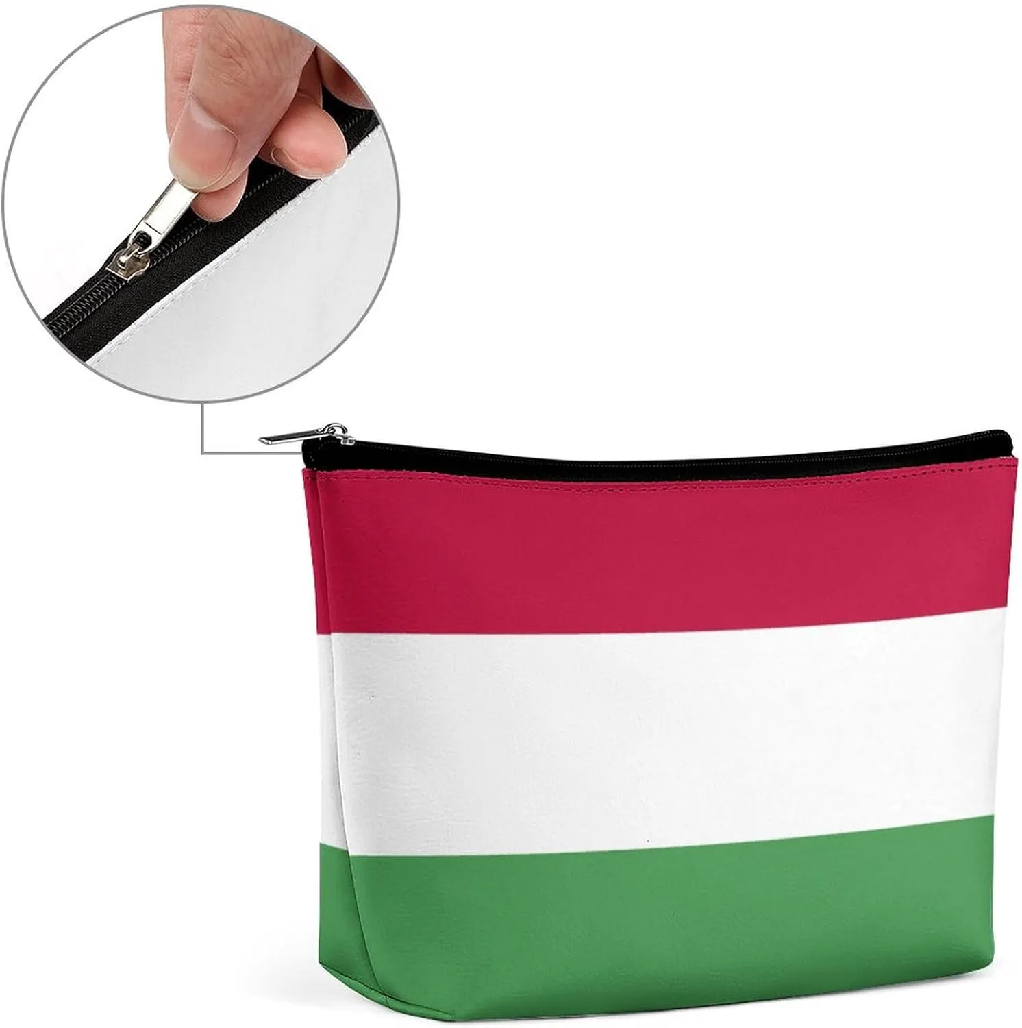 Hungary Flag Portable Makeup Organizer for Travel Cosmetic Bag for Purse