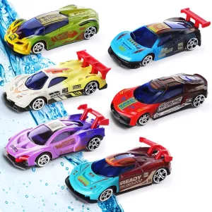 HyDren 6 Pcs Color Change Cars Toy Vehicles in Water Color Changing Bath Toys Car Goodie Bags Fillers Funny Gift for Kids Toddlers Themed Party Favors