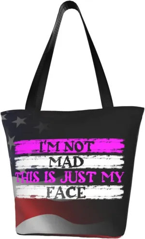 I'M Not Mad This Is Just My Face Fashion Shoulder Bag Large Capacity For Man Or Woman