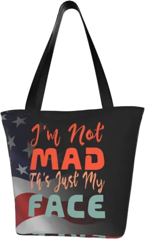 I'M Not Mad This Is Just My Face Fashion Shoulder Bag Large Capacity For Man Or Woman