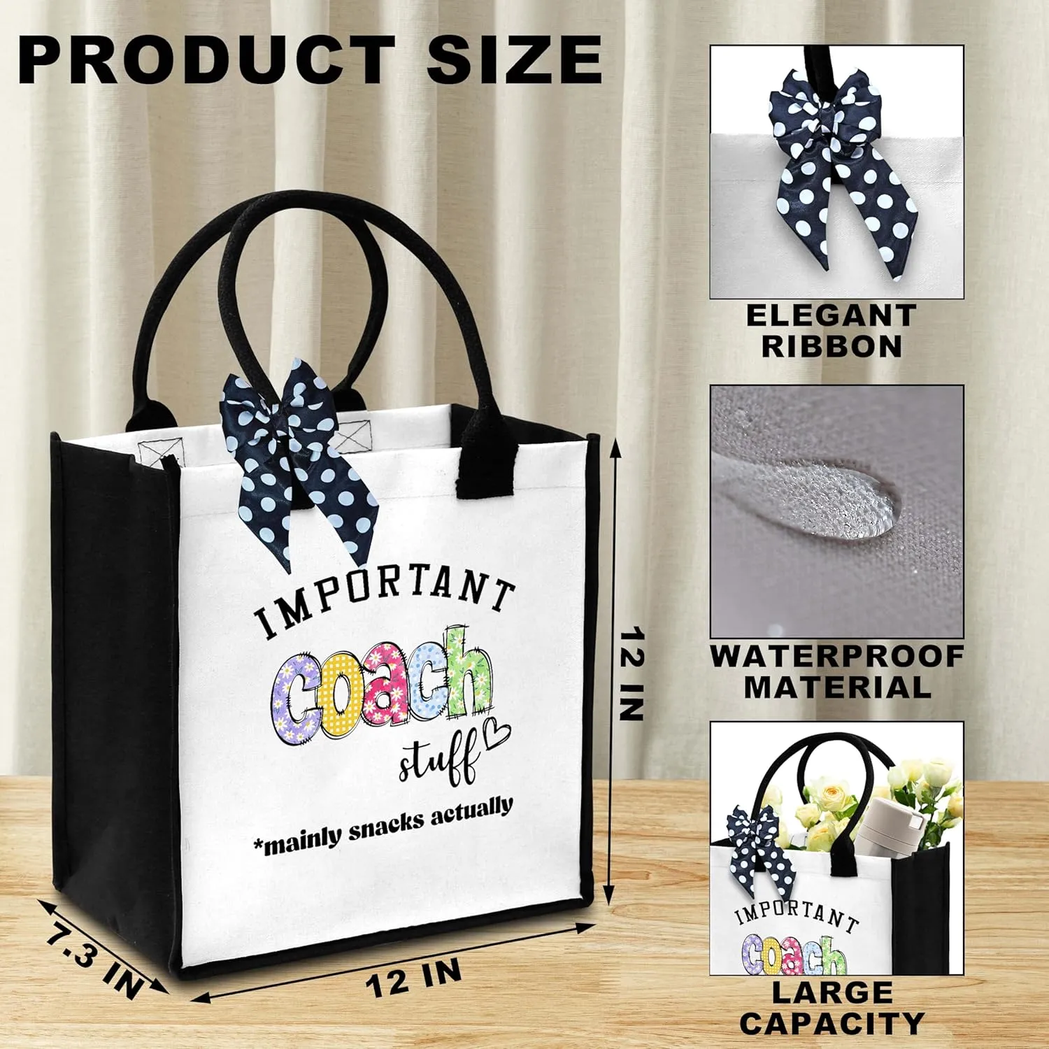 Important Stuff Tote Bag For Shopping, Canvas Aesthetic Tote Bag