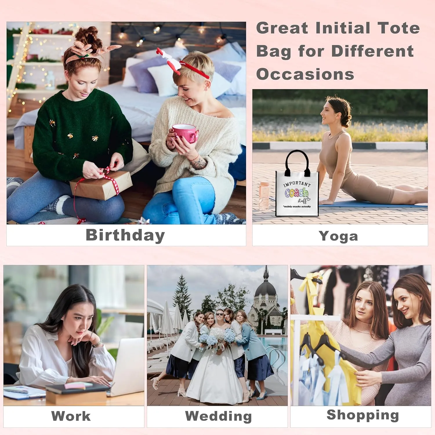 Important Stuff Tote Bag For Shopping, Canvas Aesthetic Tote Bag
