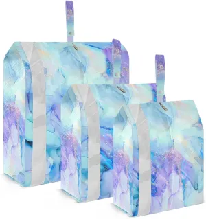 Ink Streaks 3 Set Travel Packing Cubes For Suitcases, Foldable, Garment Bag Closet Storage, Luggage Space Saver, Luggages Management Personnel
