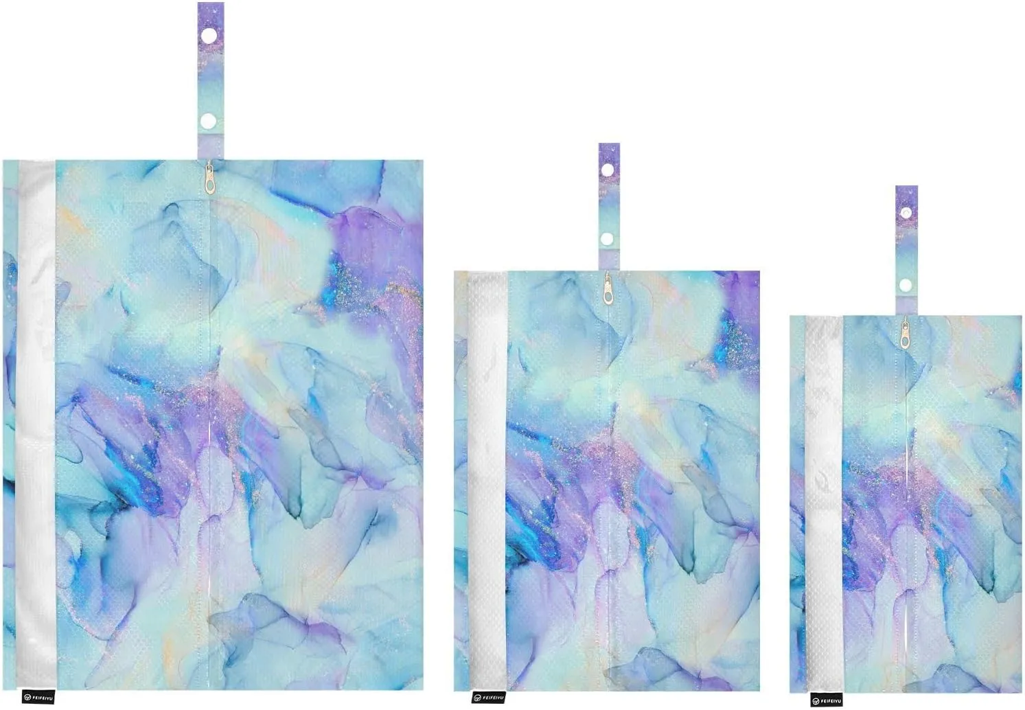 Ink Streaks 3 Set Travel Packing Cubes For Suitcases, Foldable, Garment Bag Closet Storage, Luggage Space Saver, Luggages Management Personnel