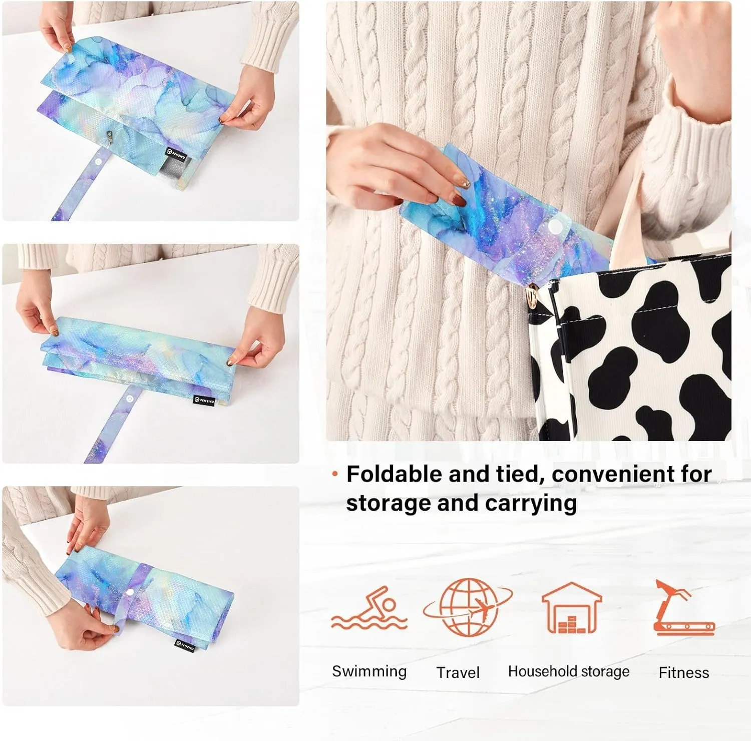 Ink Streaks 3 Set Travel Packing Cubes For Suitcases, Foldable, Garment Bag Closet Storage, Luggage Space Saver, Luggages Management Personnel