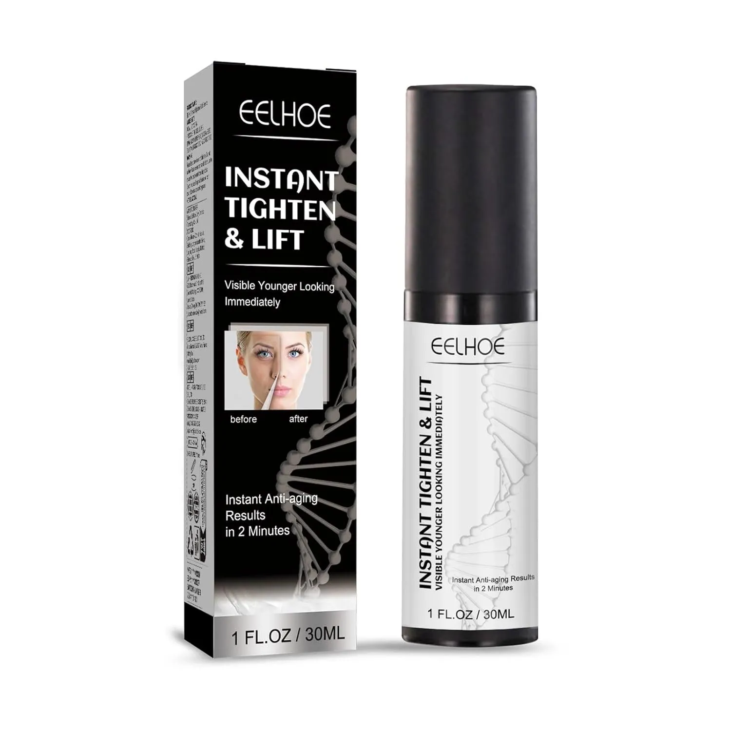 Instant Lift & Firming Facial Serum with Hyaluronic Acid & Vitamin C – Reduces Wrinkles, Fine Lines, Eye Bags, Smooths Face, Neck & Chest – Visibly Tightens Skin for Youthful Radiance