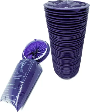 iSick Disposable Vomit Bags 1000ml, 48pk, Dark Purple, Premium Quality Medical Grade, Morning Sickness, Kids, Taxis Drivers, Car Motion Sickness, Portable, No Mess