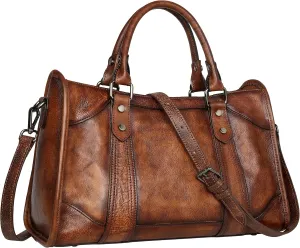 Iswee Satchel Bags for Women Genuine Shoulder Bag Leather Handbags Hobo Crossbody Bags Vintage Purse Tote Bag