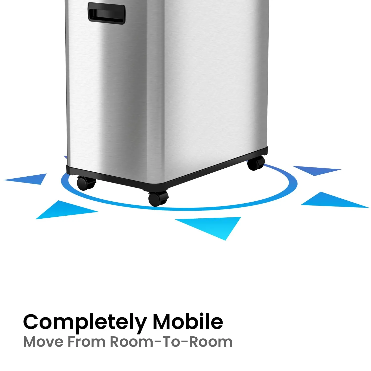 iTouchless 16 Gallon Touchless Sensor Kitchen Trash Can and Recycle Bin with Wheels, 60 Liter Stainless Steel Dual-Compartment (2 x 8 Gallon) Combo Recycling and Garbage Trashcan