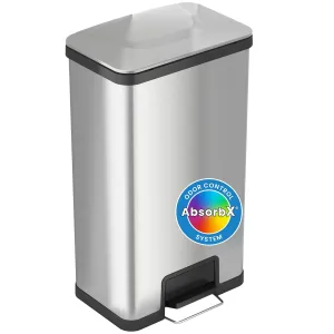 iTouchless Airstep 18 Gallon Step Pedal Kitchen Trash Can with Odor Filter, 68 Liter Commercial Grade Stainless Steel Extra-Capacity Recycle Bin for Home and Office, Silent Lid Open and Close