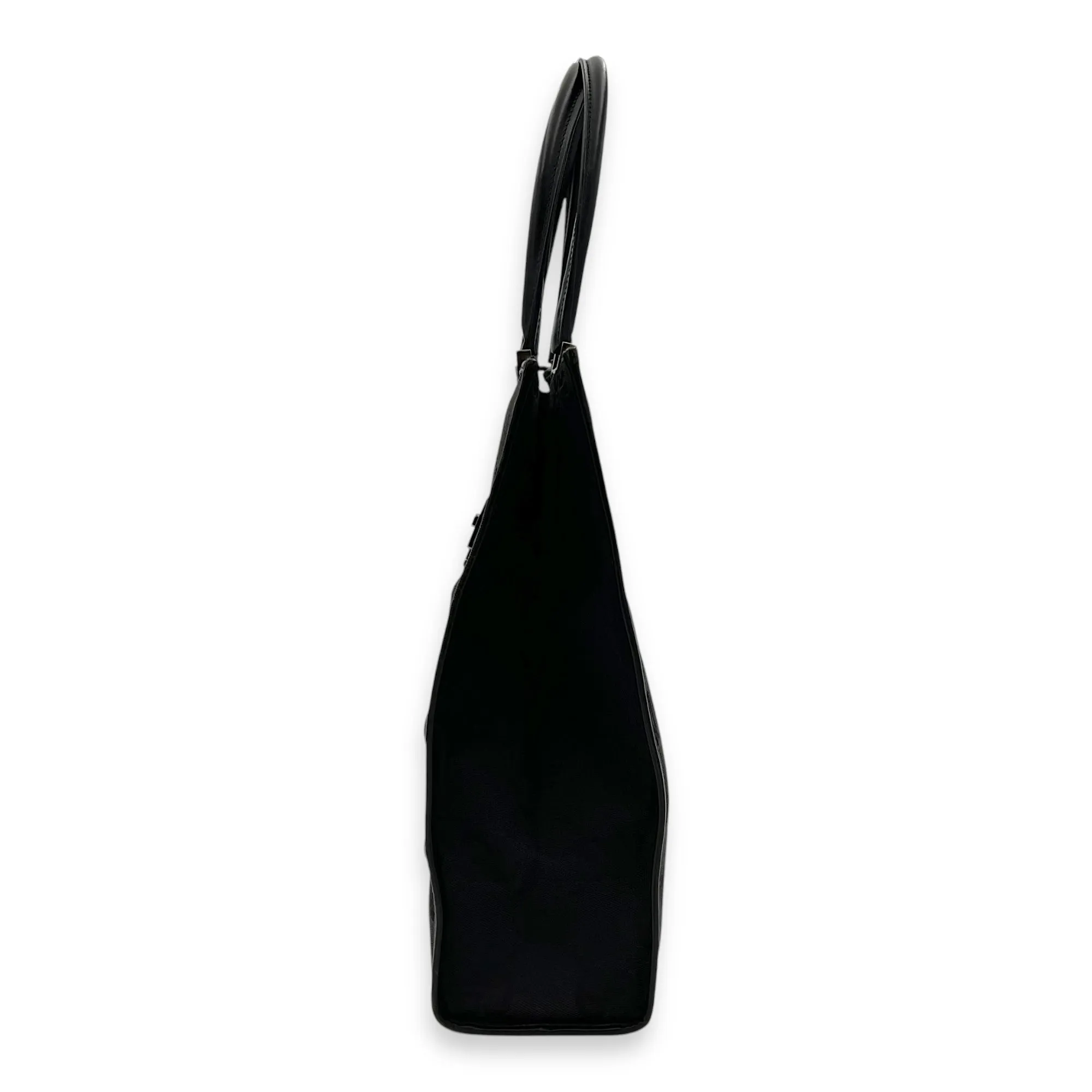 Jackie 1961 Tote Bag Black in Canvas, Silver hardware