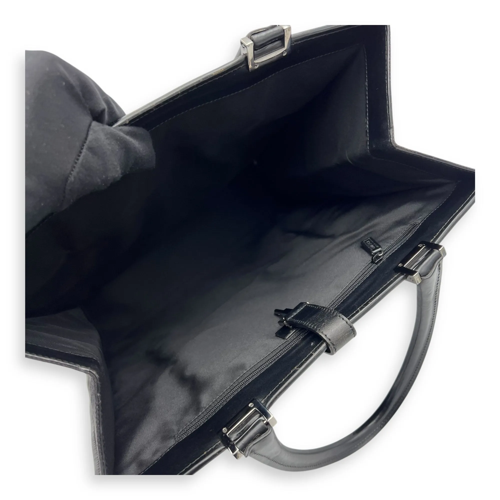 Jackie 1961 Tote Bag Black in Canvas, Silver hardware