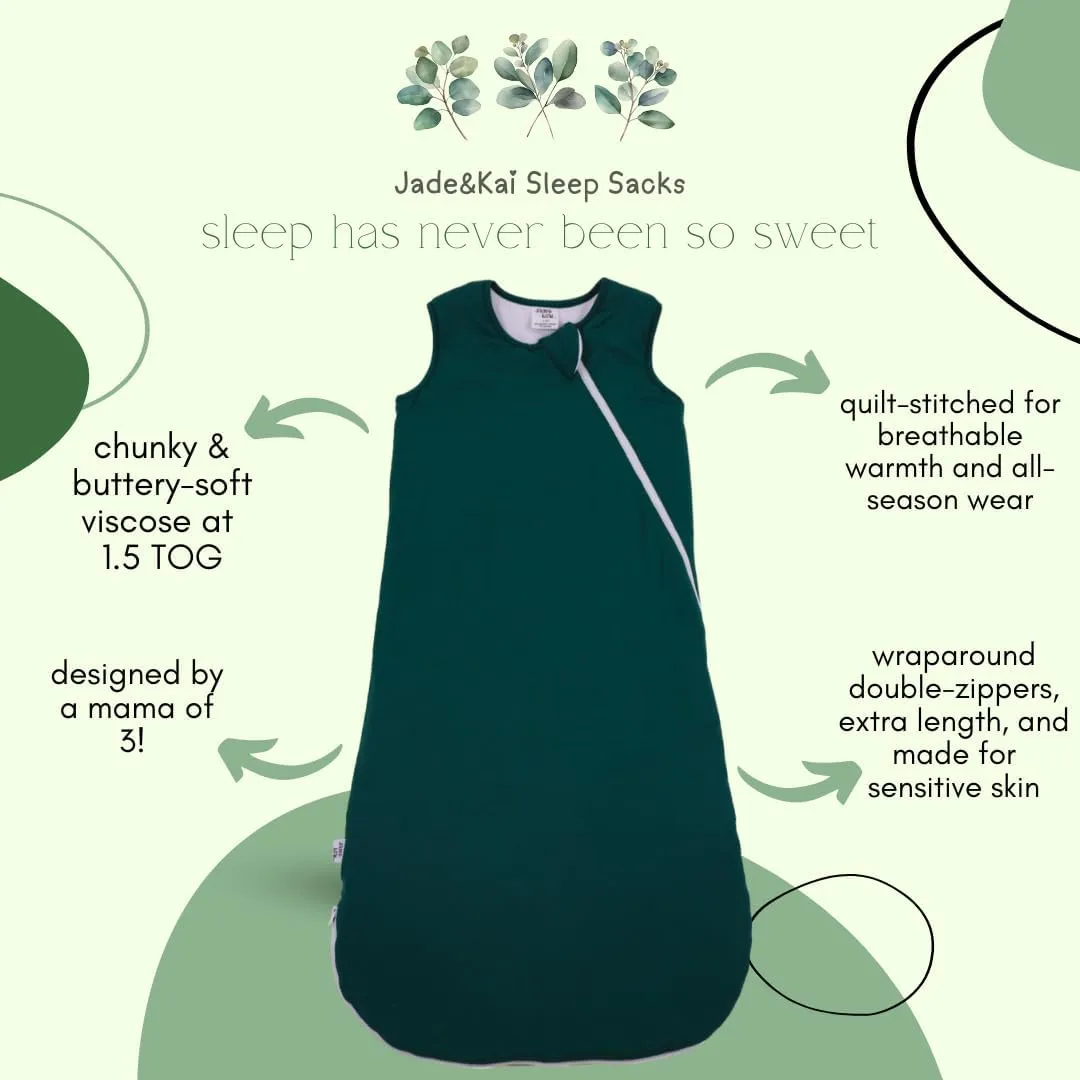 Jade&Kai Sleep Sack for Babies | Soft Viscose | Wraparound Zipper | 1.5 TOG Breathable Warmth | Modern Design