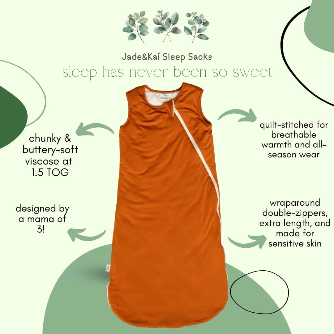 Jade&Kai Sleep Sack for Babies | Soft Viscose | Wraparound Zipper | 1.5 TOG Breathable Warmth | Modern Design