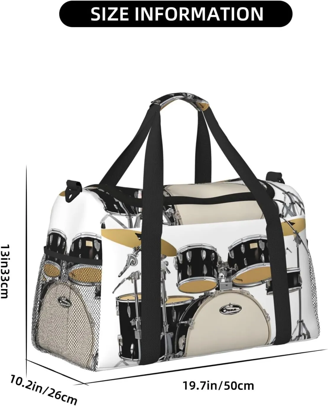 Jazz Drum Durable Portable Crossbody Travel Bag, A Good Companion For Long-Distance Travel
