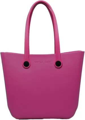 JEN & CO. Vira Versa Tote Bag, Light Pink - Large Utility Bag, Grocery, Beach, Rubber Tote Bags with Interchangeable Straps