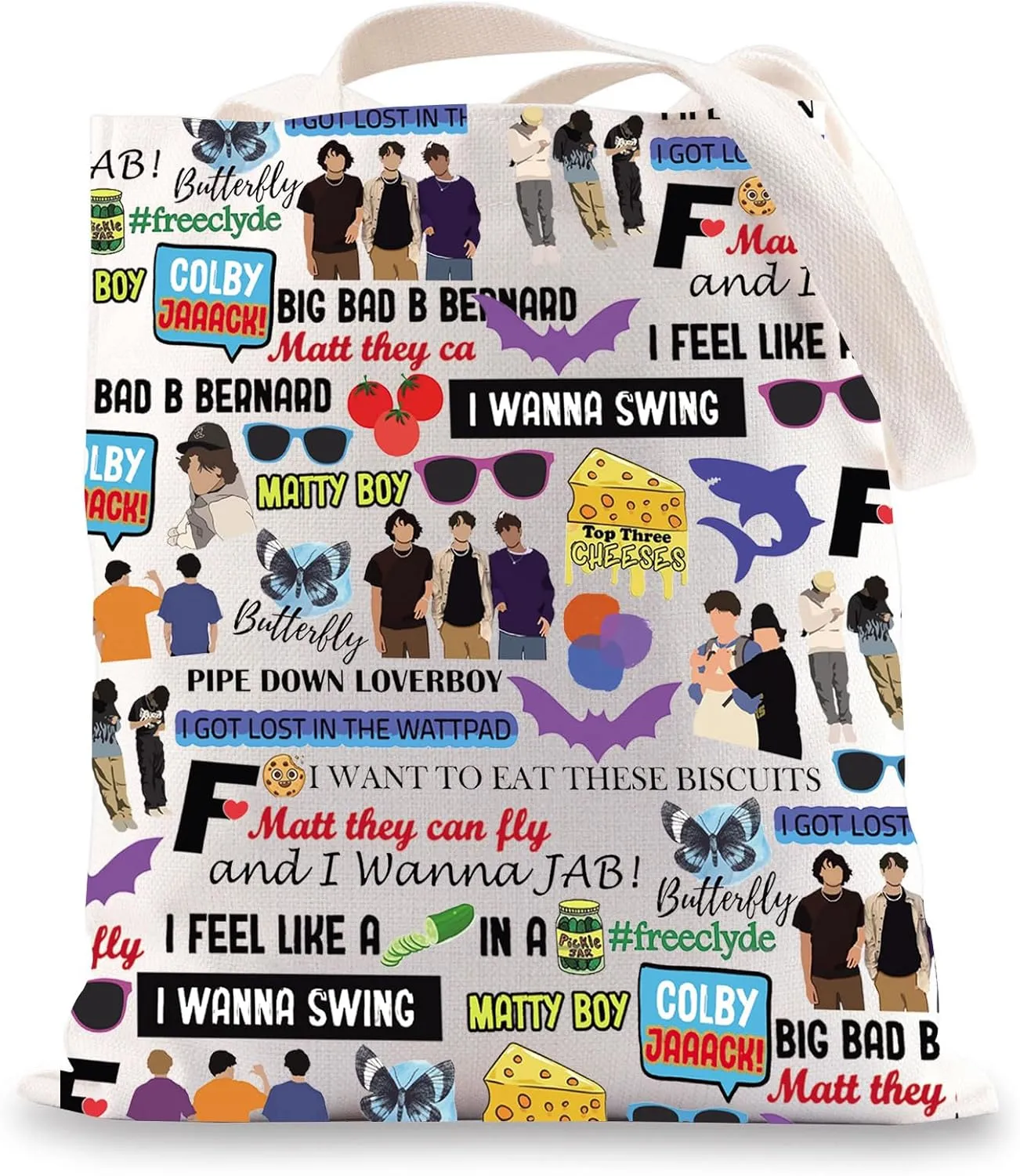 JNIAP Channel Videos Fans Tote Bag Team Orange Purple Blue Gifts Top Three Cheeses Gifts