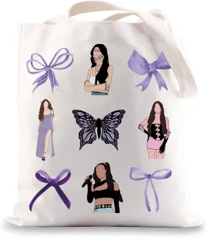 JNIAP Singer Inspired Tote Bag Album Fans Gifts - Coquette Purple Bow Shoulder Bag Merchandise