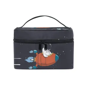 JRDD Cosmetic Bag Alien Astronaut Outer Space Tote Makeup Bag Organizer Toiletry Bags Travel Cosmetic Bag Large Capacity Cosmetic Train Cases Cosmetic Bags For Women