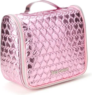 Juicy Couture Women's Cosmetics Bag - Hanging Travel Makeup and Toiletries Kit - Makeup Accessories Organizer Case with Hook, Size One Size, Pink