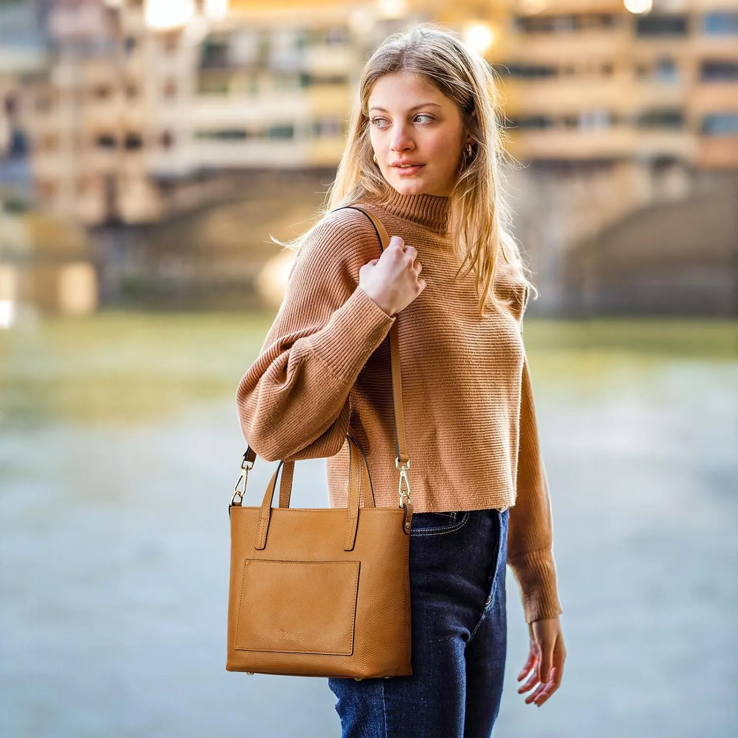 Kattee Soft Leather Tote Bags for Women, Shoulder Purses and Handbags, Casual Work Top Handle