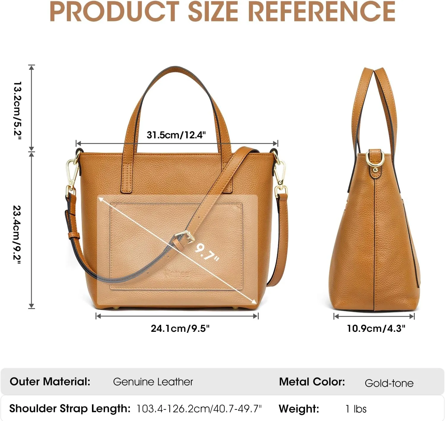 Kattee Soft Leather Tote Bags for Women, Shoulder Purses and Handbags, Casual Work Top Handle