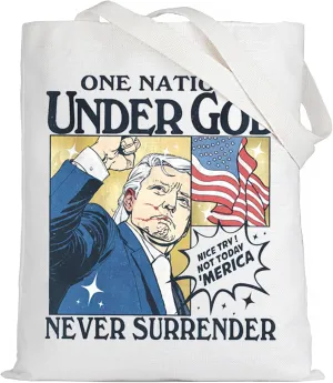 KEYCHIN President Shooting Tote Bag President 2024 Gifts One Nation Under God Never Surrender President Shoulder Bag