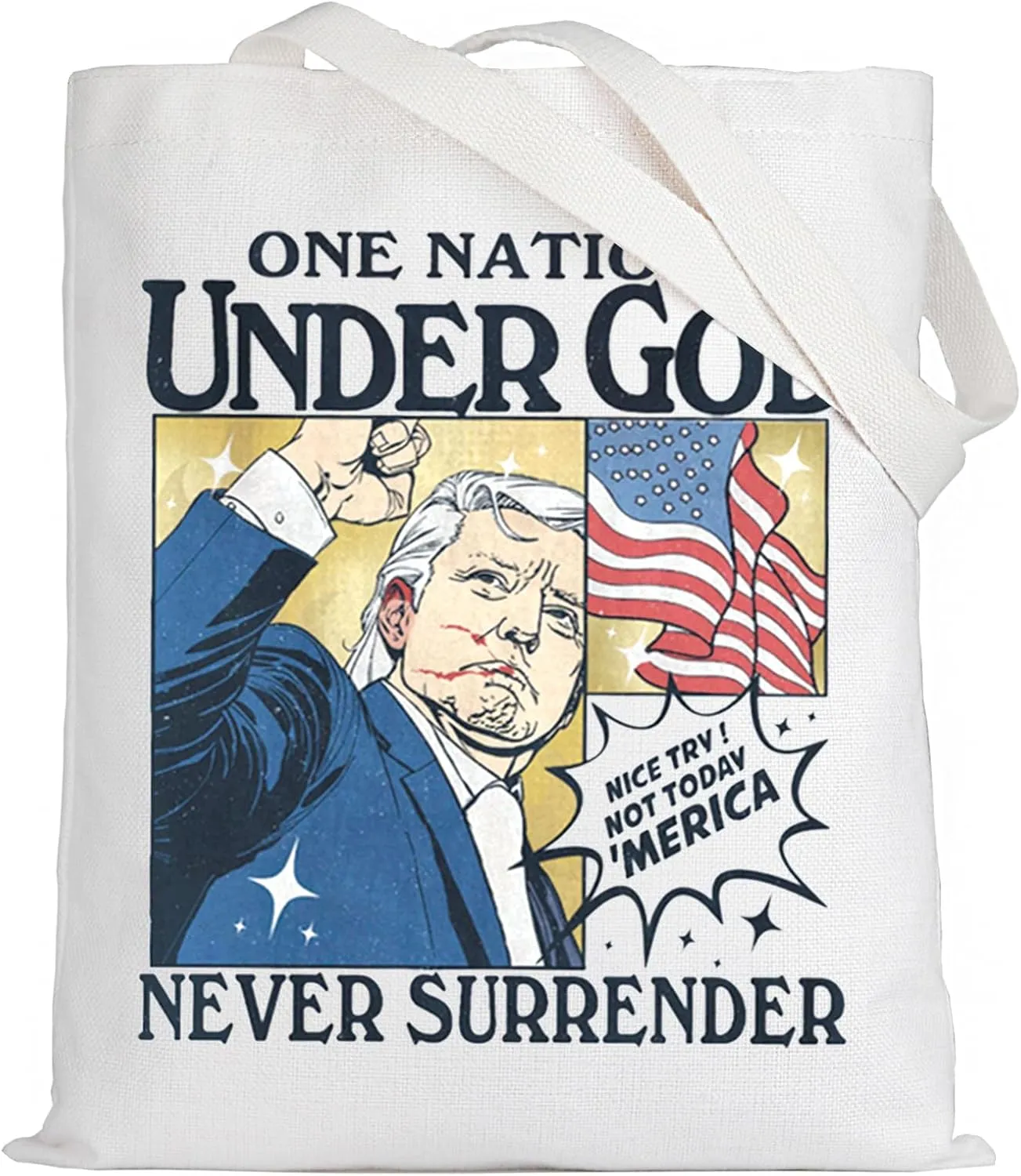 KEYCHIN President Shooting Tote Bag President 2024 Gifts One Nation Under God Never Surrender President Shoulder Bag