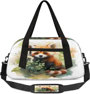 Kids Overnighter Duffel Bags for Boys & Girls,Cute Raccoon Travel Bags for Toddler Weekender Bag Childrens Gym Sports