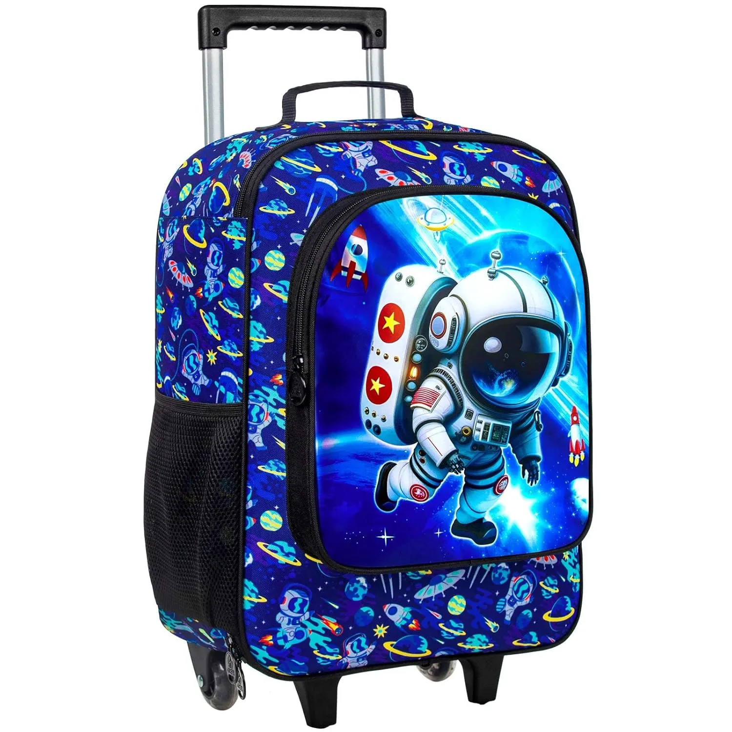 Kids Suitcase for Boys, Astronauts Rolling Luggage with Wheels，Travel Carry on for Children Toddler Elementary