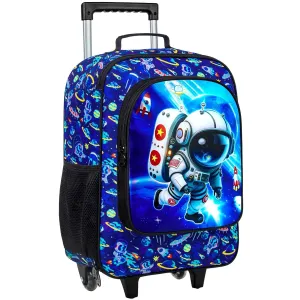 Kids Suitcase for Boys, Astronauts Rolling Luggage with Wheels，Travel Carry on for Children Toddler Elementary