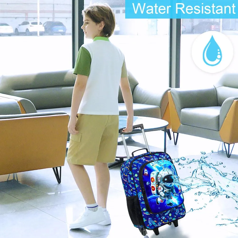 Kids Suitcase for Boys, Astronauts Rolling Luggage with Wheels，Travel Carry on for Children Toddler Elementary
