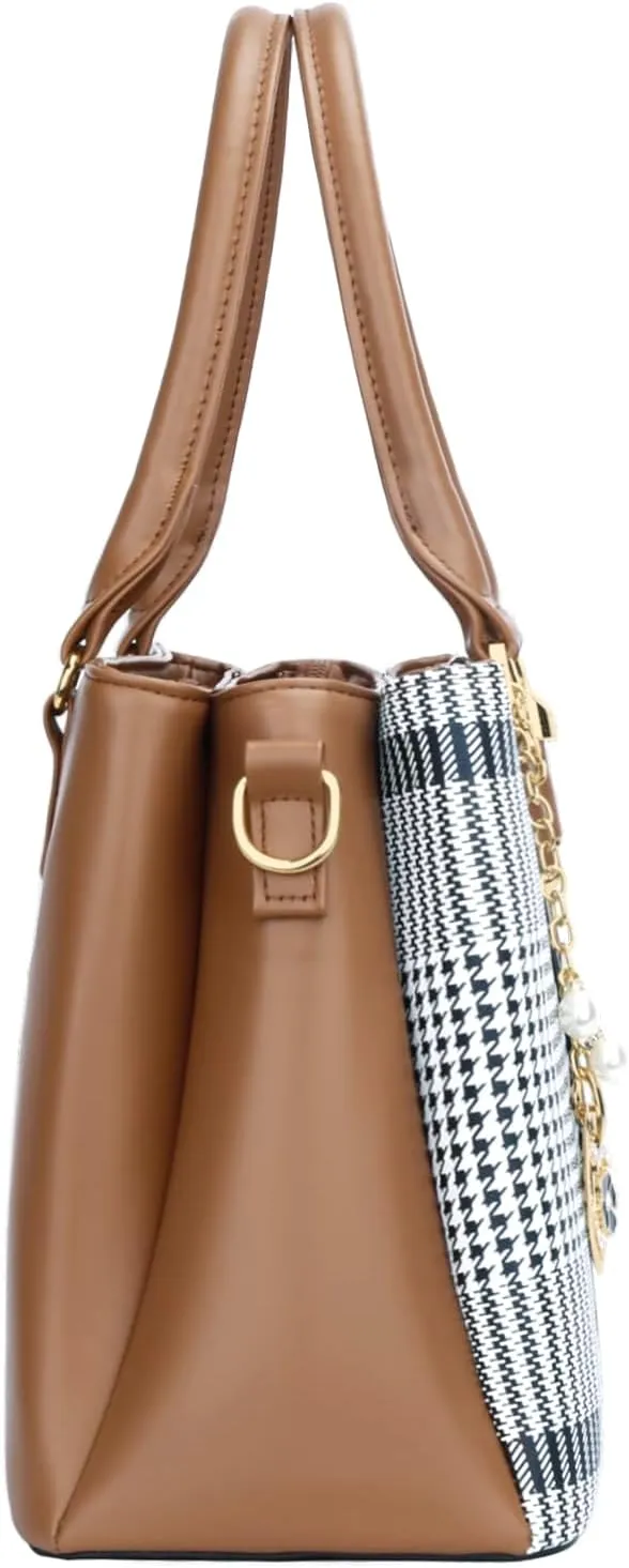 KKXIU 3 Zippered Compartments Purses and Handbags for Women Top Handle Satchel Shoulder Ladies Bags