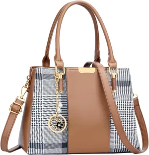 KKXIU 3 Zippered Compartments Purses and Handbags for Women Top Handle Satchel Shoulder Ladies Bags