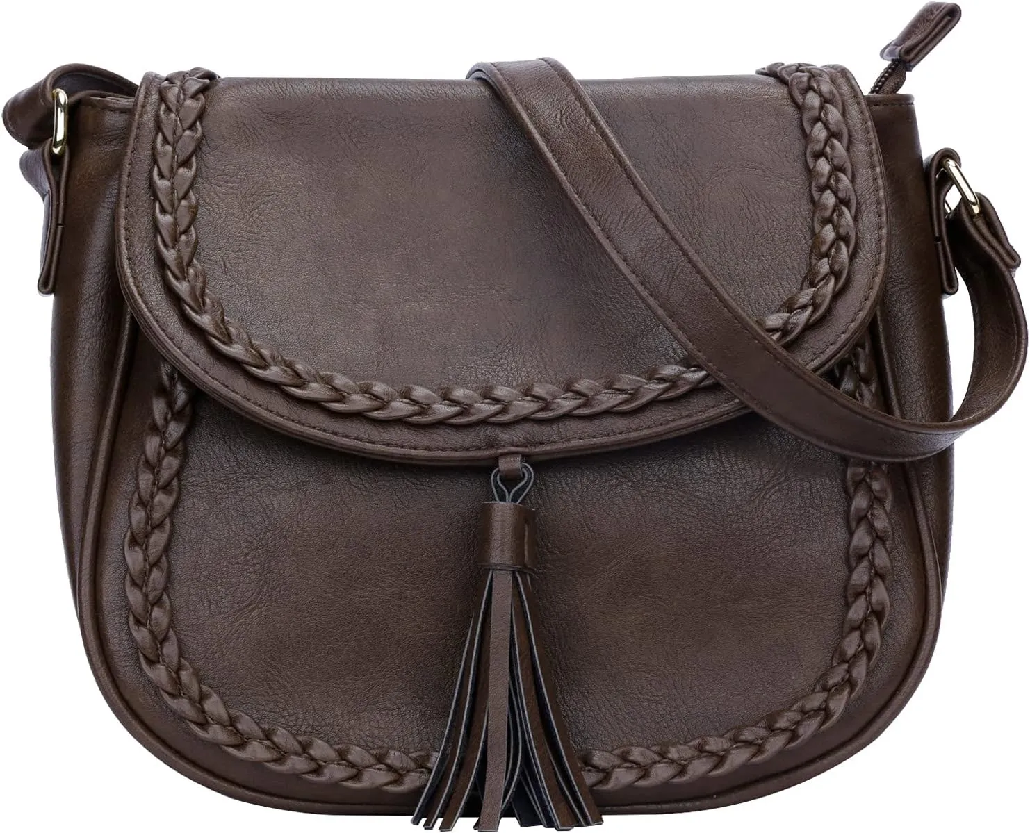 KKXIU Casual Flap Saddle Crossbody Bags for Women Purses and Handbags with Tassel