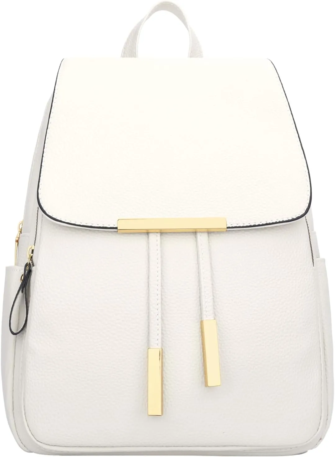 KKXIU Trendy Leather Backpack Purse for Women and Ladies Shoulder Travel Daypacks Bags (A-White)