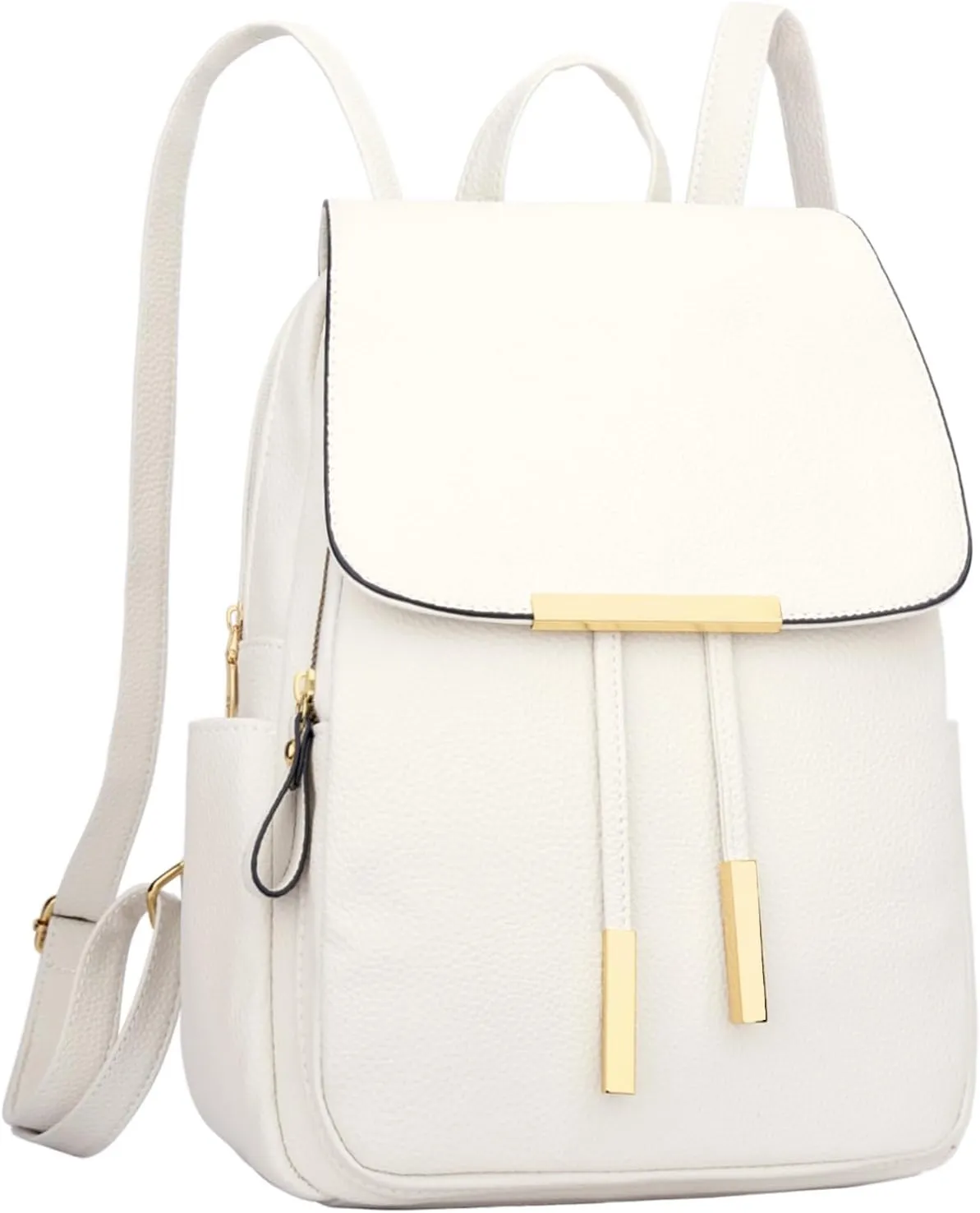 KKXIU Trendy Leather Backpack Purse for Women and Ladies Shoulder Travel Daypacks Bags (A-White)