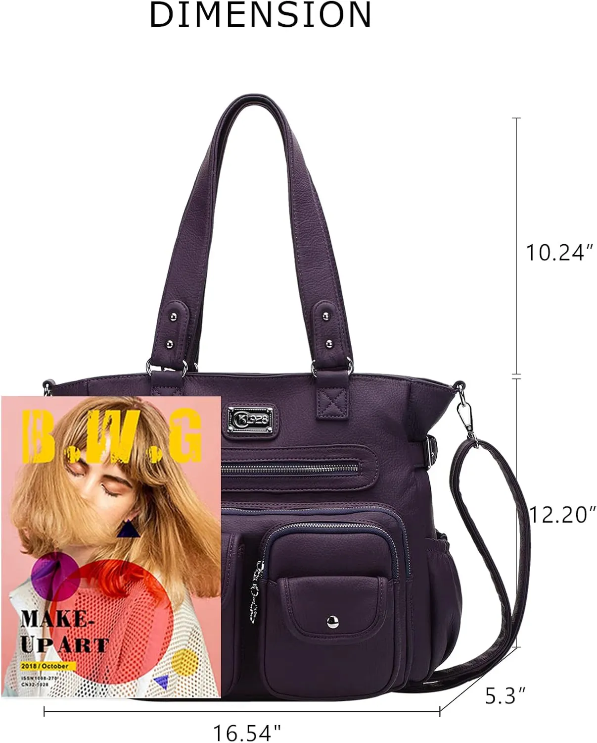 KL928 Large Purses for Women Shoulder Bag Tote Handbags Stylish Vegan Leather Hobo Bags Ladies