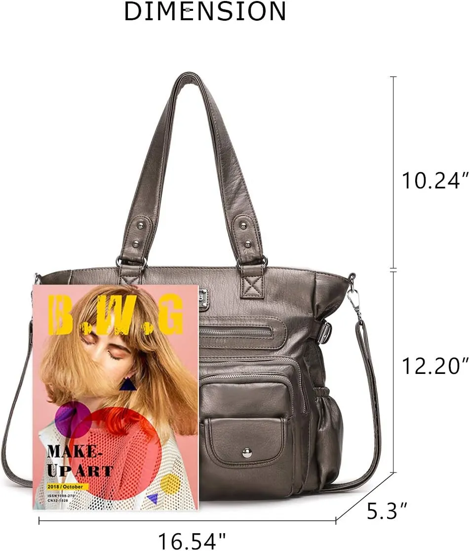 KL928 Large Purses for Women Shoulder Bag Tote Handbags Stylish Vegan Leather Hobo Bags Ladies