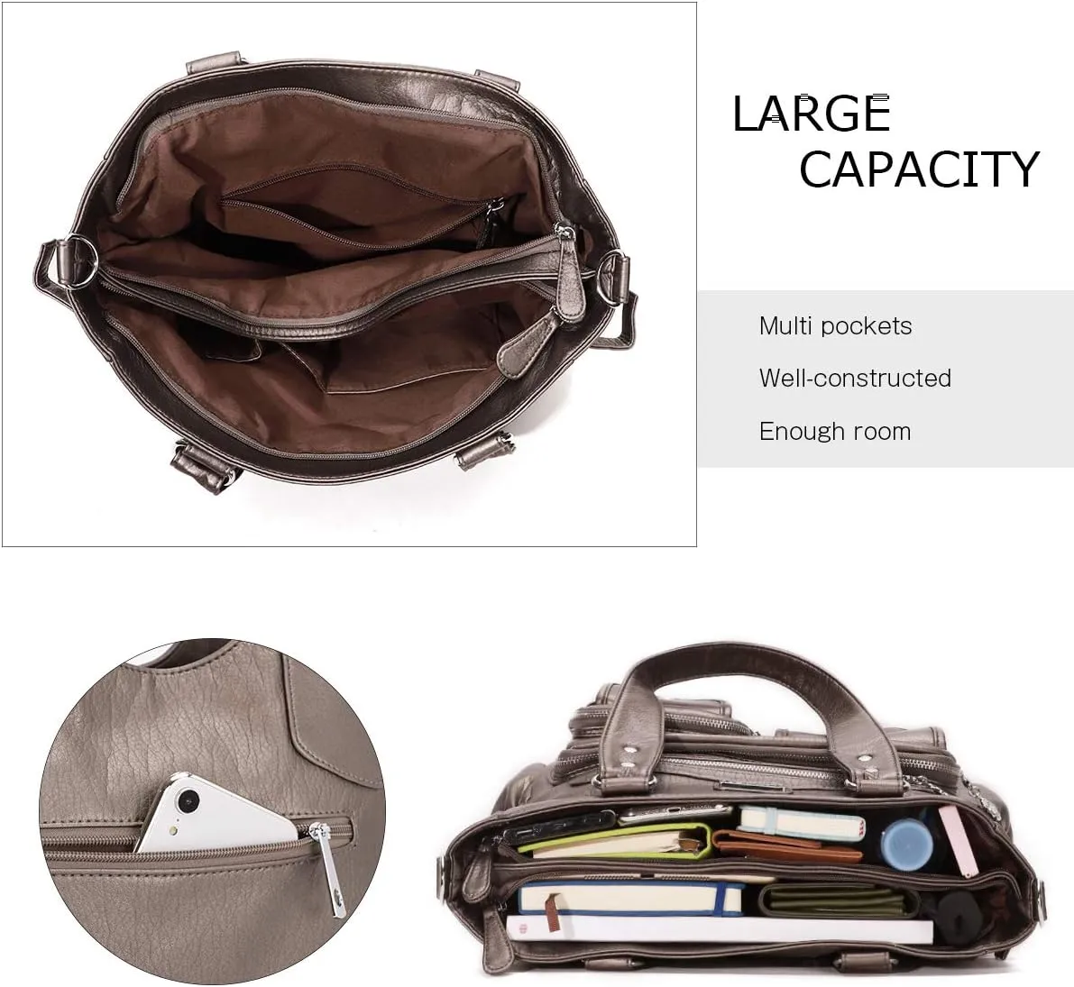 KL928 Large Purses for Women Shoulder Bag Tote Handbags Stylish Vegan Leather Hobo Bags Ladies