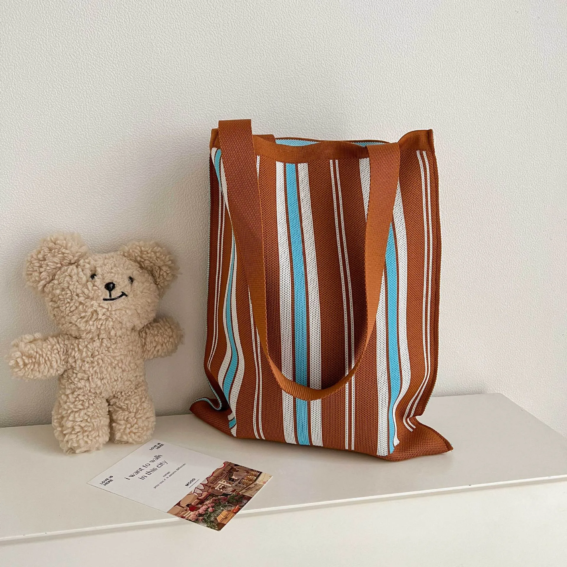Knitted Korean Big Fashion Simple Cat Shoulder Bags