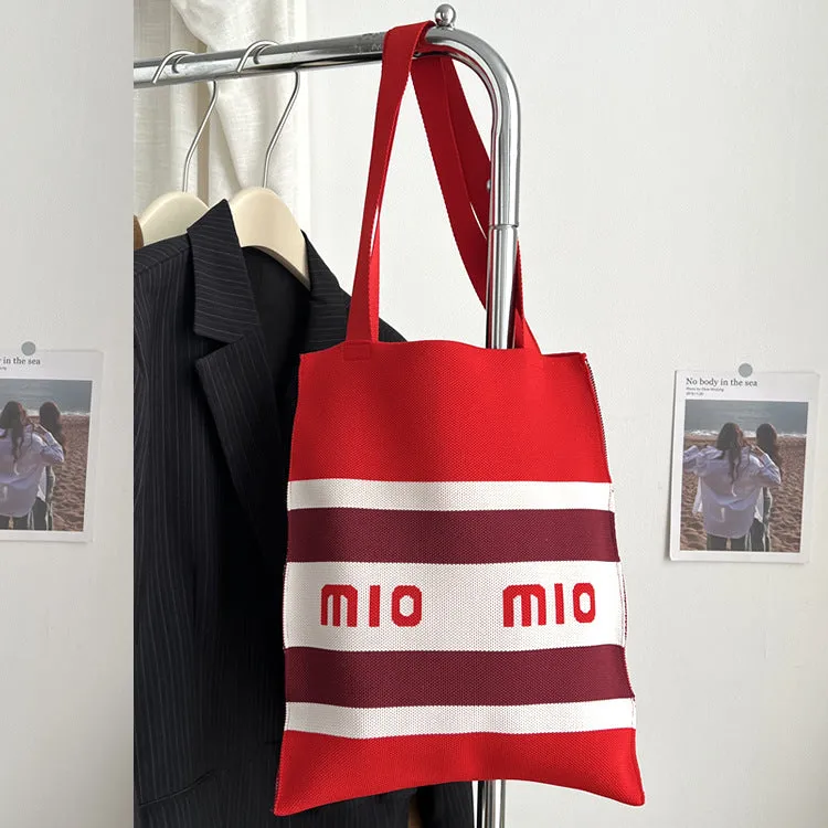 Knitted Korean Big Fashion Simple Cat Shoulder Bags