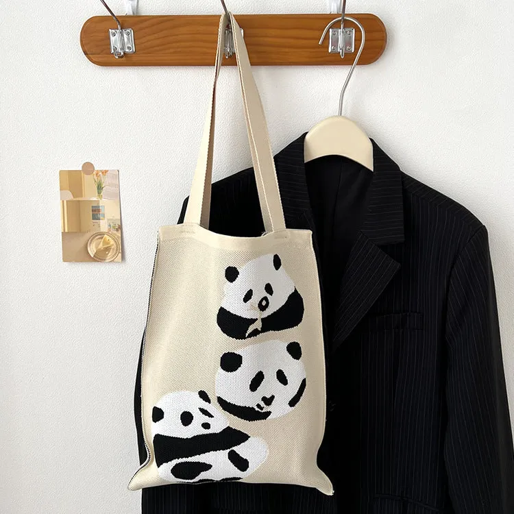 Knitted Korean Big Fashion Simple Cat Shoulder Bags