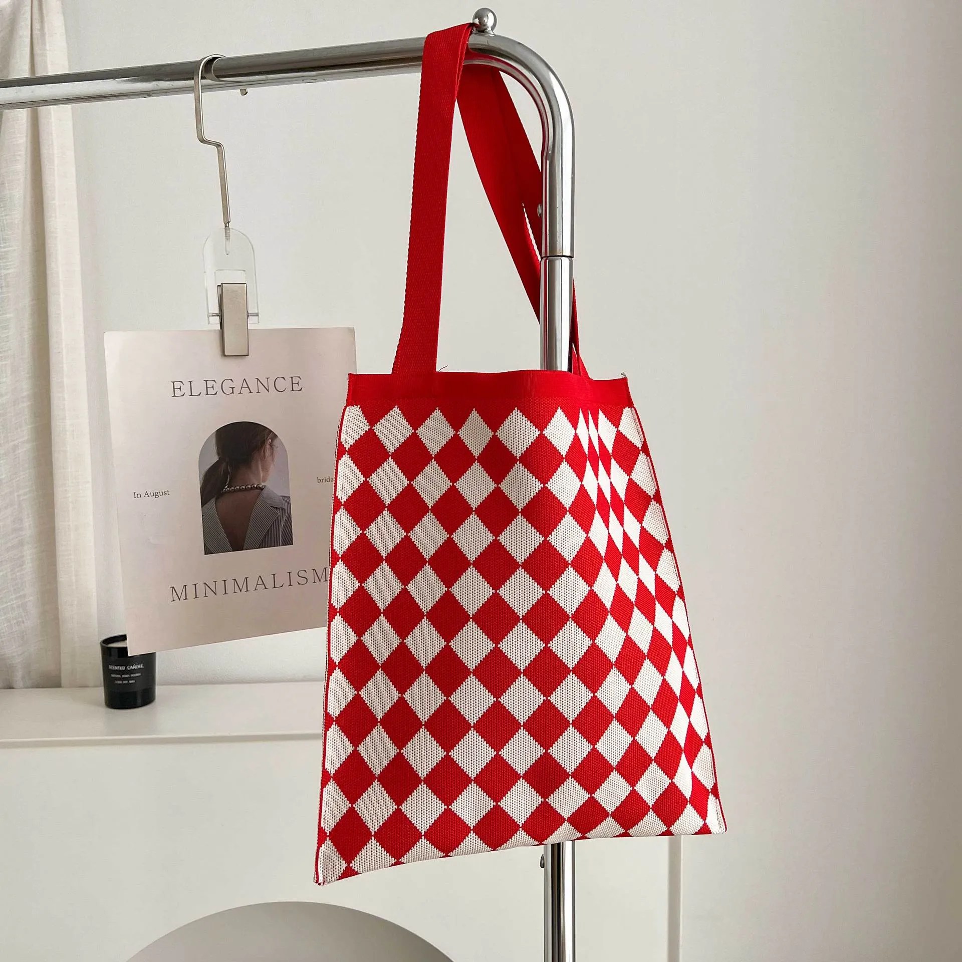 Knitted Korean Big Fashion Simple Cat Shoulder Bags