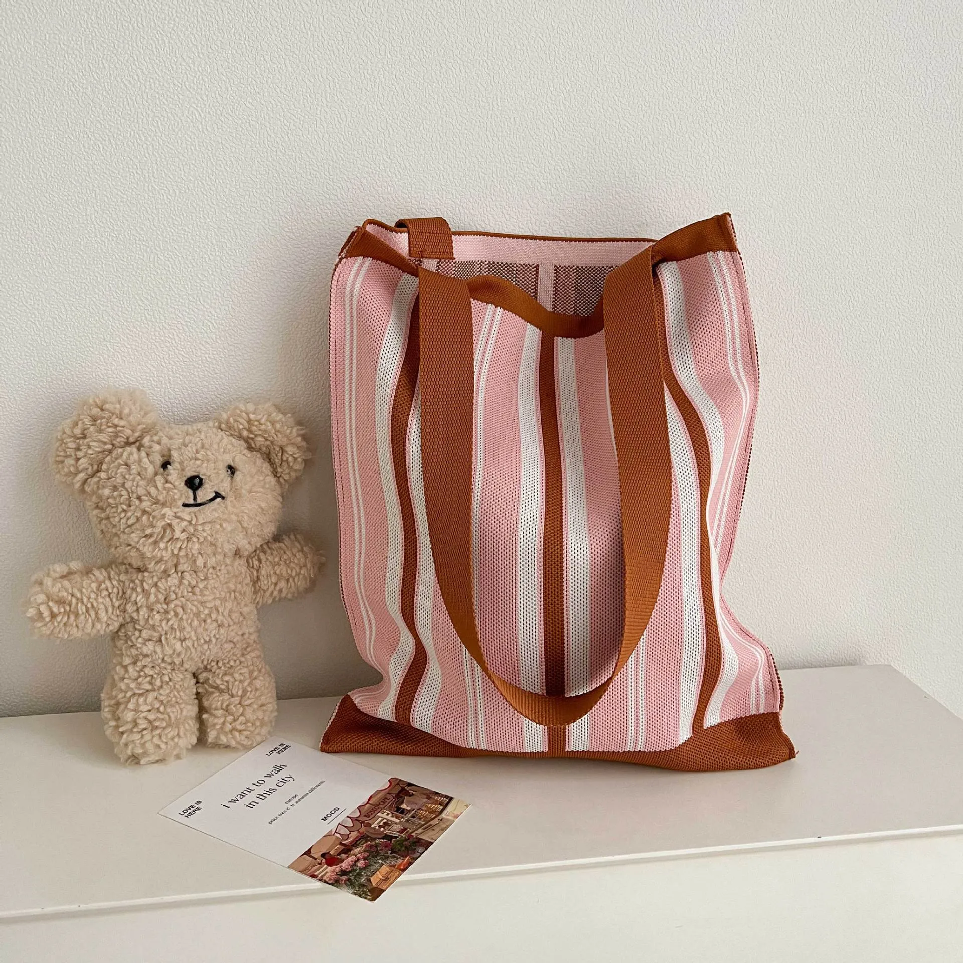Knitted Korean Big Fashion Simple Cat Shoulder Bags